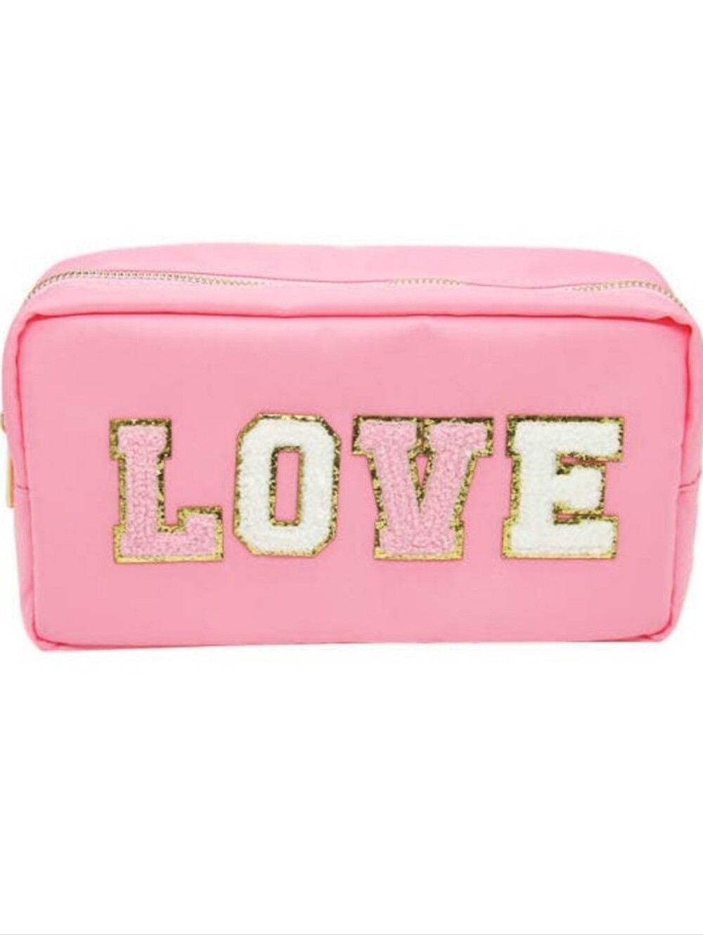 Pink LOVE Embellished Cosmetic Pouch